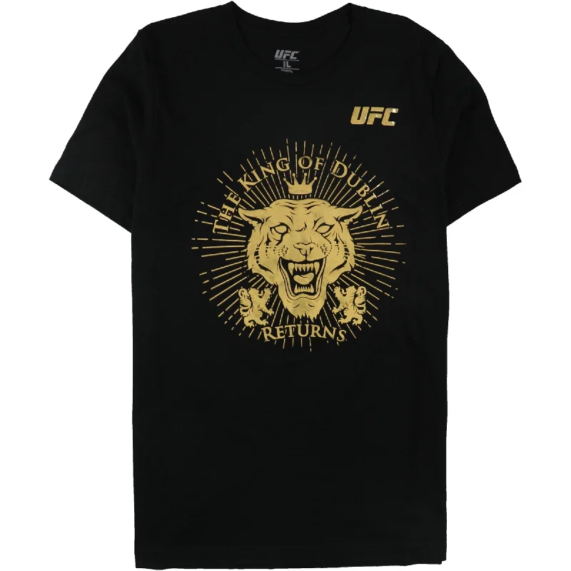 Retro Monochrome Street Outfit UFC Mens The King Of Dublin Returns Foil Graphic T-Shirt, Black, Large Retro Monochrome Street Outfit UFC Mens The King Of Dublin Returns Foil Graphic T-Shirt, Black, Large