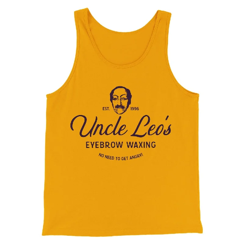Retro Monochrome Athletic Outfits Uncle Leo's Eyebrow Waxing Men/Unisex Tank Top