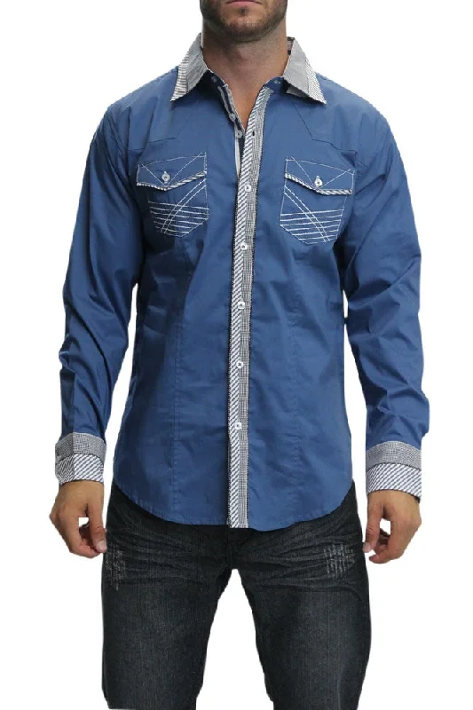 Heritage Cool Winter Jackets Western Pattern Contrast Button Up Shirt