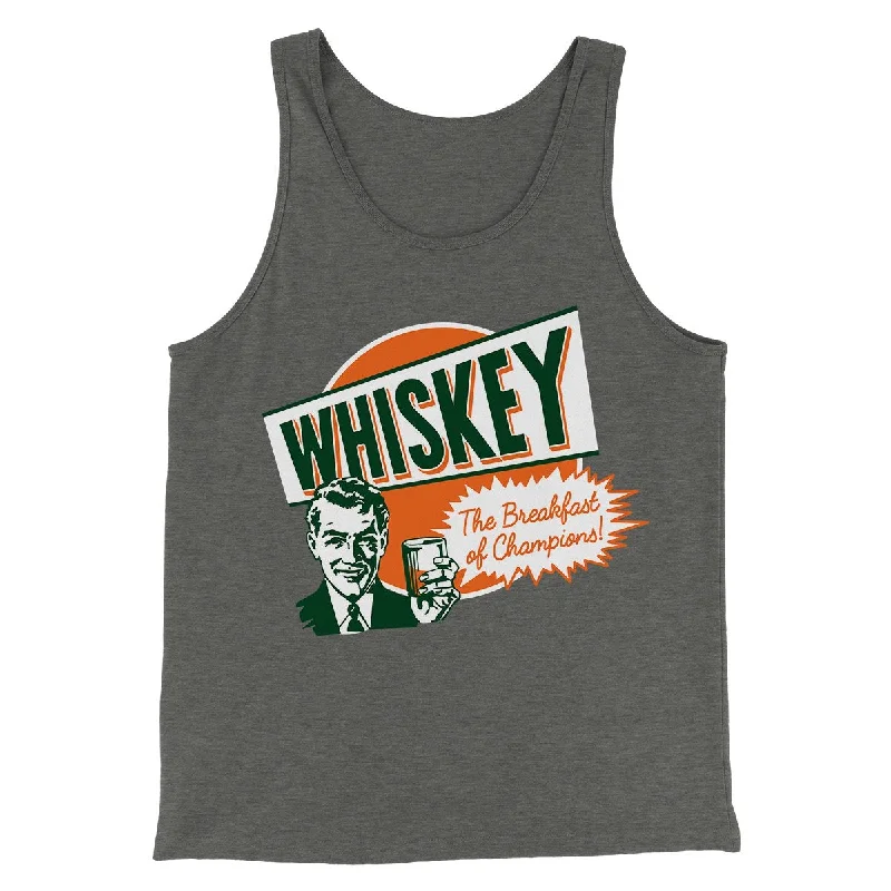 Retro Relaxed Sporty Designs Whiskey - Breakfast of Champions Men/Unisex Tank Top