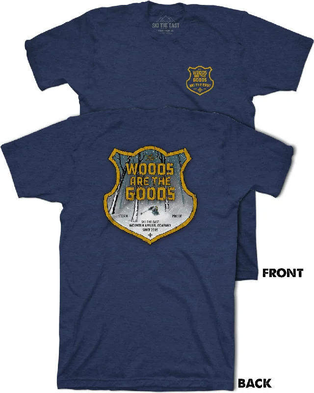 Sophisticated Luxe Weekend Styles Woods Are The Goods Tee - Navy