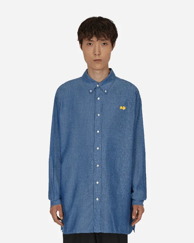 Contemporary Rugged Button-Up Longsleeve Shirt Blue