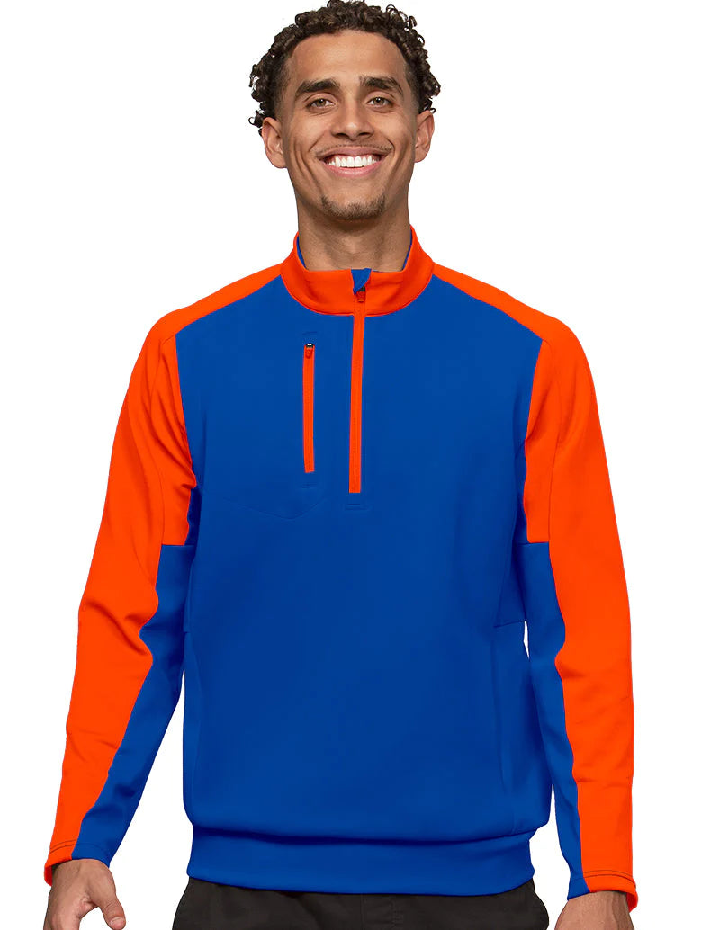 Contemporary Classic Layered Clothing Antigua: Men's Essentials Pullover - Team Dark Royal/Mango 104646 Contemporary Classic Layered Clothing Antigua: Men's Essentials Pullover - Team Dark Royal/Mango 104646