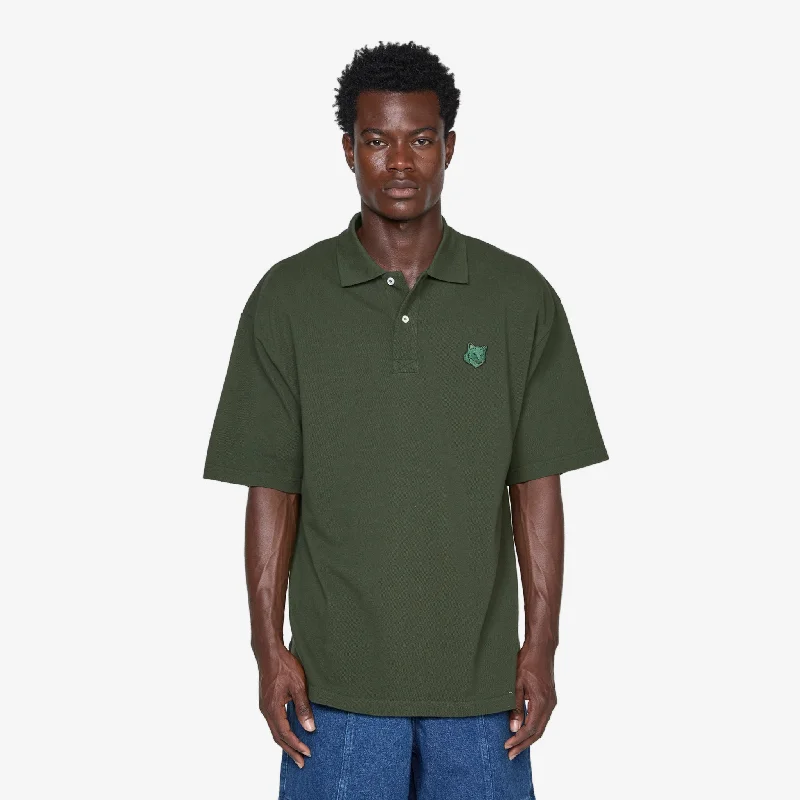 Heritage Relaxed Bold Fox Head Patch Oversize Polo Ranger Green