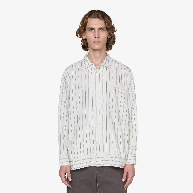 Retro Smart Claude Longsleeve Shirt Natural Stripe