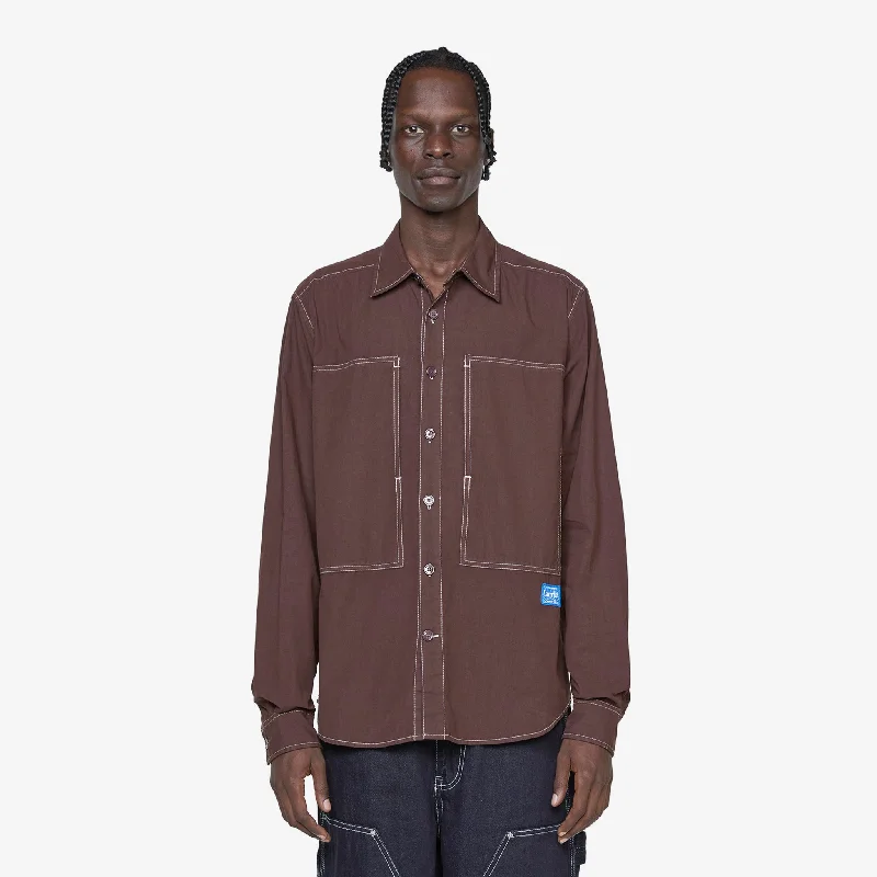 Minimal Rugged Cliff Longsleeve Shirt Chocolate