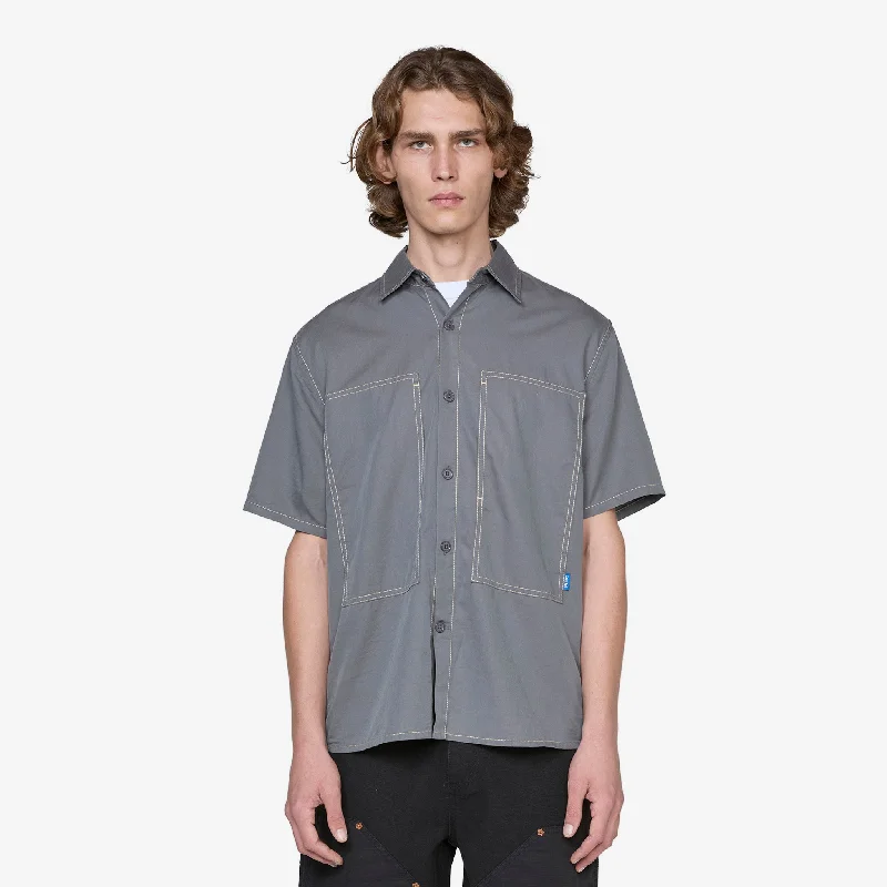 Monochrome Minimal Cliff Short Sleeve Shirt Charcoal