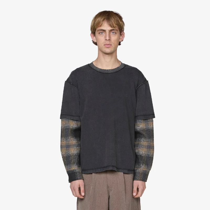 Sleek Modern Dead End Shirt Black | Brown Plaid