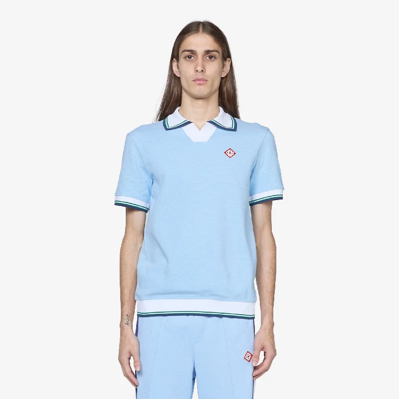 Contemporary Cool Diamond Logo Pique Polo Pale Blue