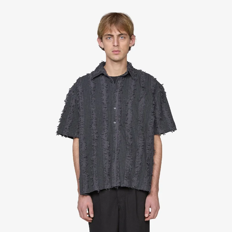 Rugged Classic Frayed Short Sleeve Shirt Charcoal