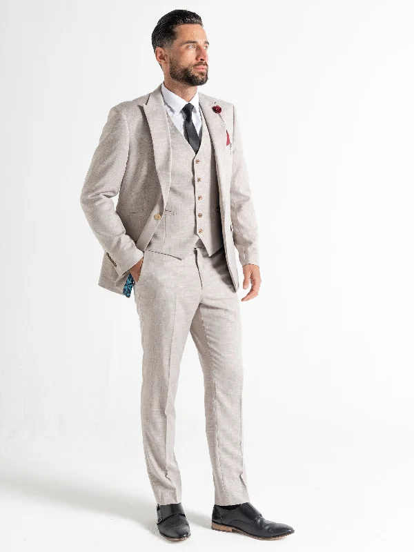 Heritage Cool Comfy Pants KENSINGTON CREAM WITH LIGHT BROWN CHECKS DETAILING