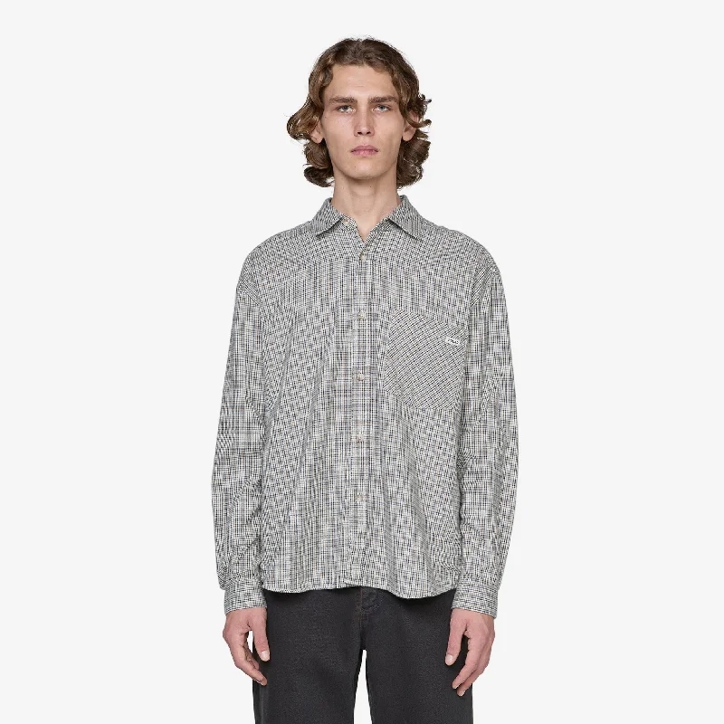 Contemporary Minimal Mitchell Longsleeve Shirt Creme Check