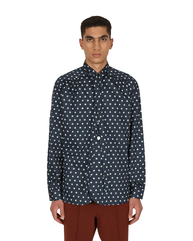 Vintage Rugged Ascot Collar EDW Shirt Blue