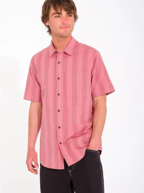 Sophisticated Sleek Trendy Shoes Newbar Stripe Shirt - WASHED RUBY