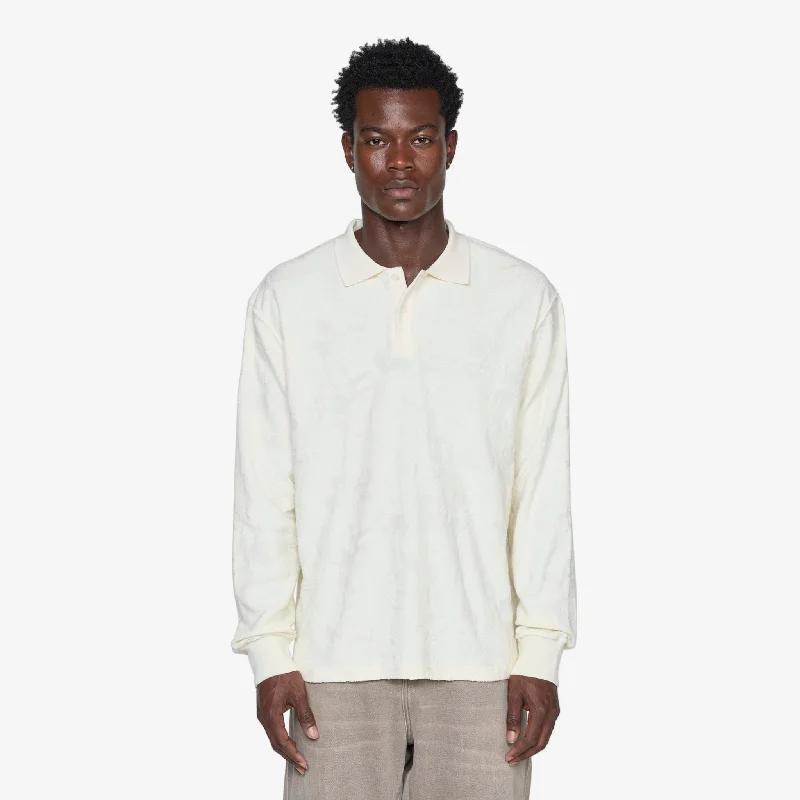 Sophisticated Modern Robert Longsleeve Polo Shirt Off White