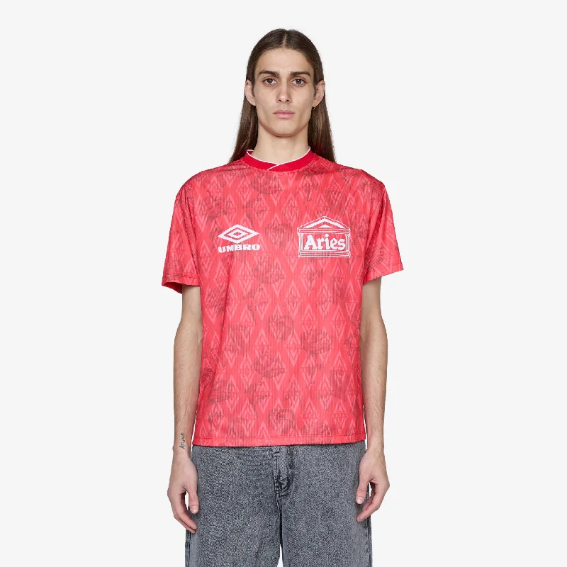 Timeless Chic Aries x Roses Short Sleeve Football Jersey Red