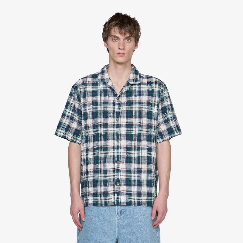 Retro Street Vacation Short Sleeve Shirt Navy
